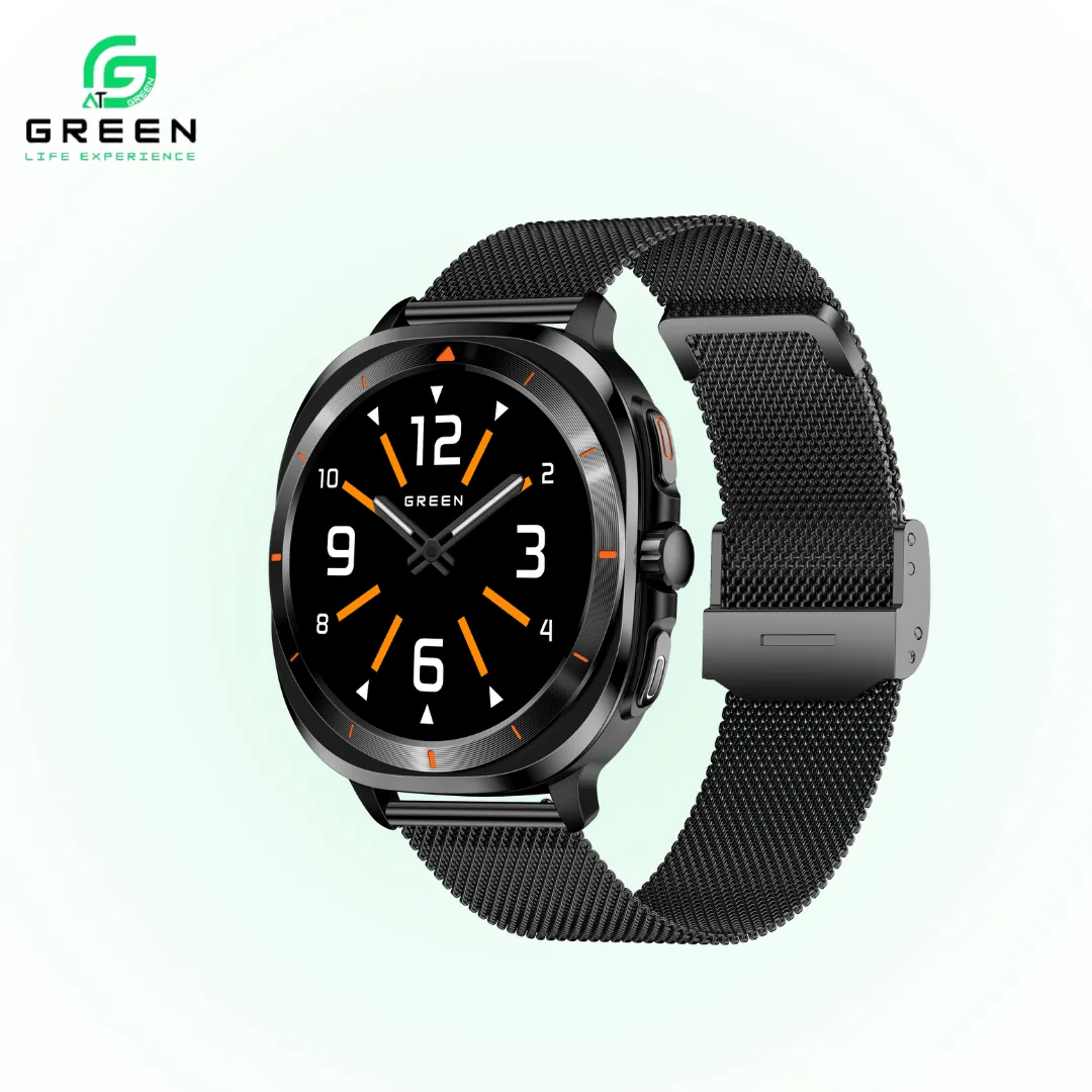 Green Squaro AI Smartwatch With 1.32" Amoled Display BT Calling & IP68 Rating