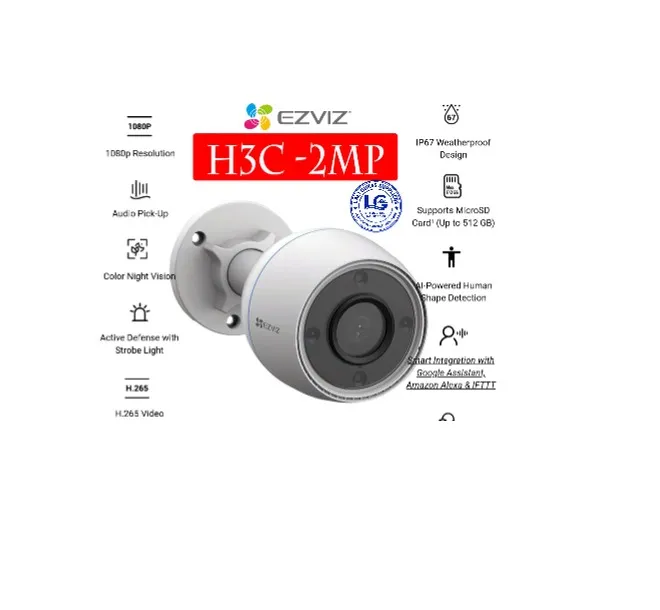 EZVIZ H3C 2MP ColorVu Outdoor Bullet CCTV Camera With Audio