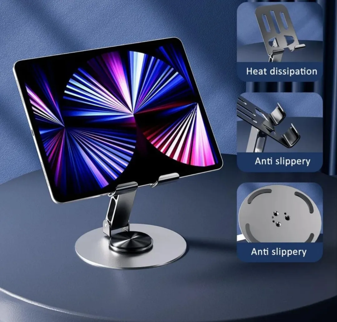 360° Rotating Foldable Aluminum Mobile Phone Stand With Adjustable Base