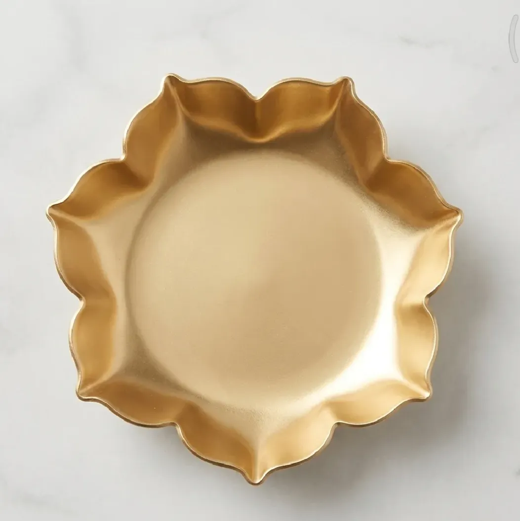 1 piece Golden flower diyo for puja || lotus /flower diyo || Candle holder