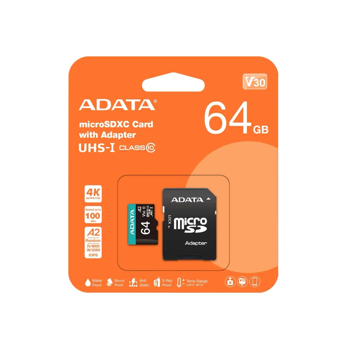 ADATA 64GB SDXC Memory Card – Class 10 UHS-I