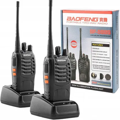 Baofeng 888S Walkie Talkie Set – 2 Pieces, 2.5 Km Range